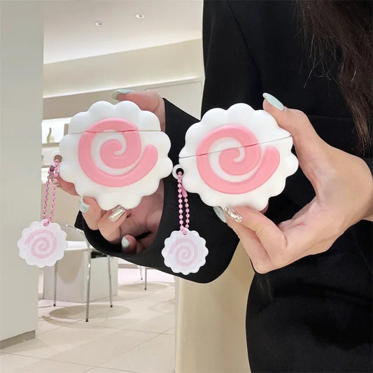 Cute 3D Japan Food Fish Cake Case For Airpods Pro 2 Case With Keychain,Protective Silicone Earphone Cover For Airpods Case Girls