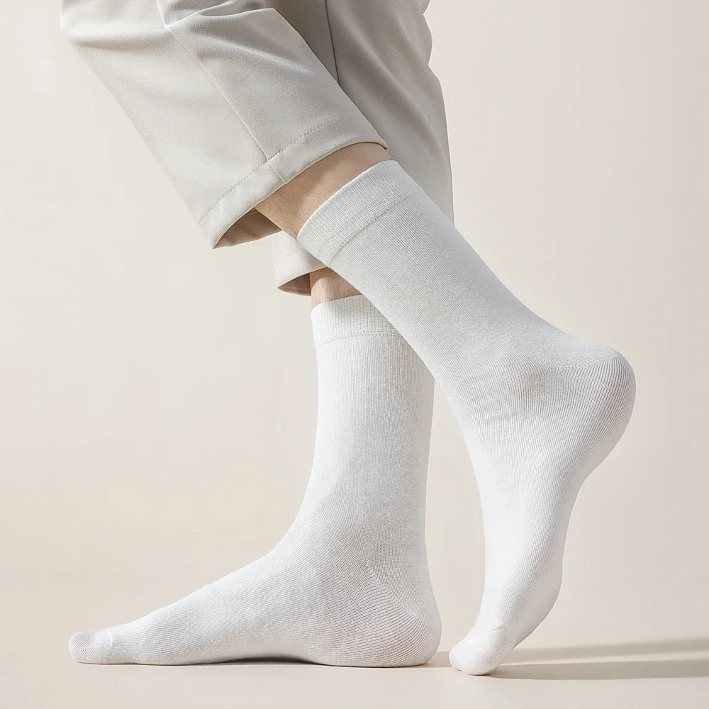 10 Pairs EUR 44-50 Plus Size Men Socks Thin Summer Cotton Socks Breathable High Quality Sports Socks Mid Tube Socks